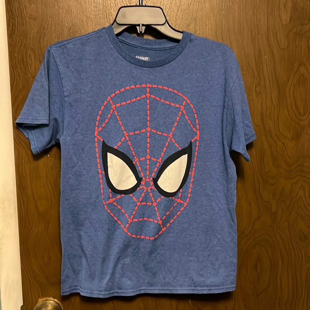 Marvel Blue spider man short sleeved tshirt size 14/16 boys